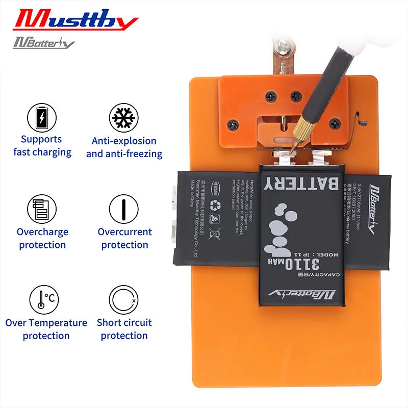 Musttby Standard Capacity Battery Cell for iPhone 11 12 13 14 15 Mini Plus Pro Max